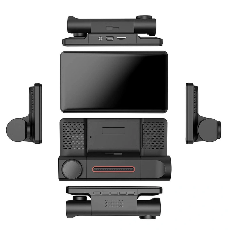 3‑Channel Car Dash Cam | 1080P Front Cabin Rear Car Drive Camera with 4‑Inch Display